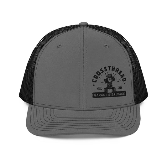 Richardson112 - Black Crossthread Logo Trucker Cap