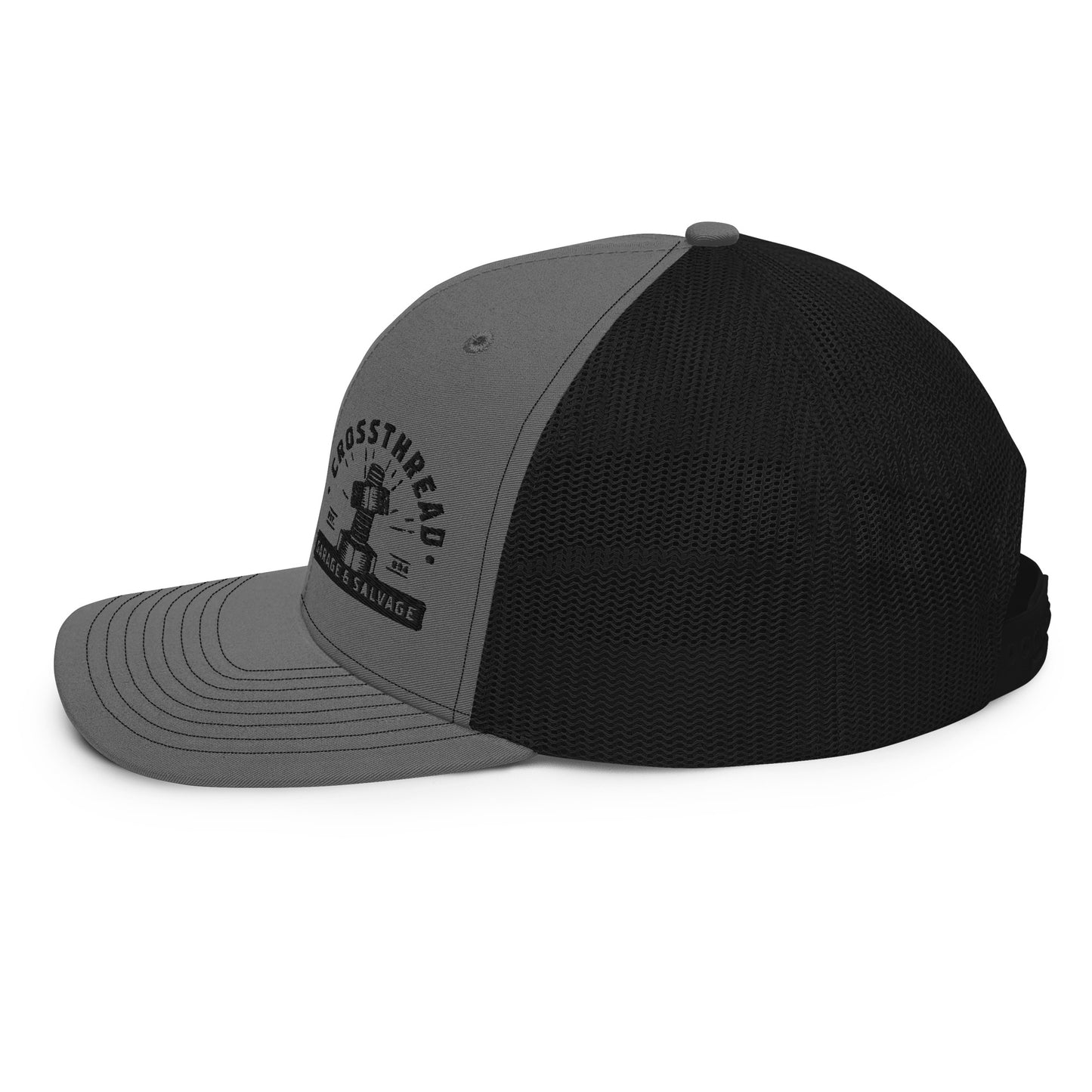 Richardson112 - Black Crossthread Logo Trucker Cap