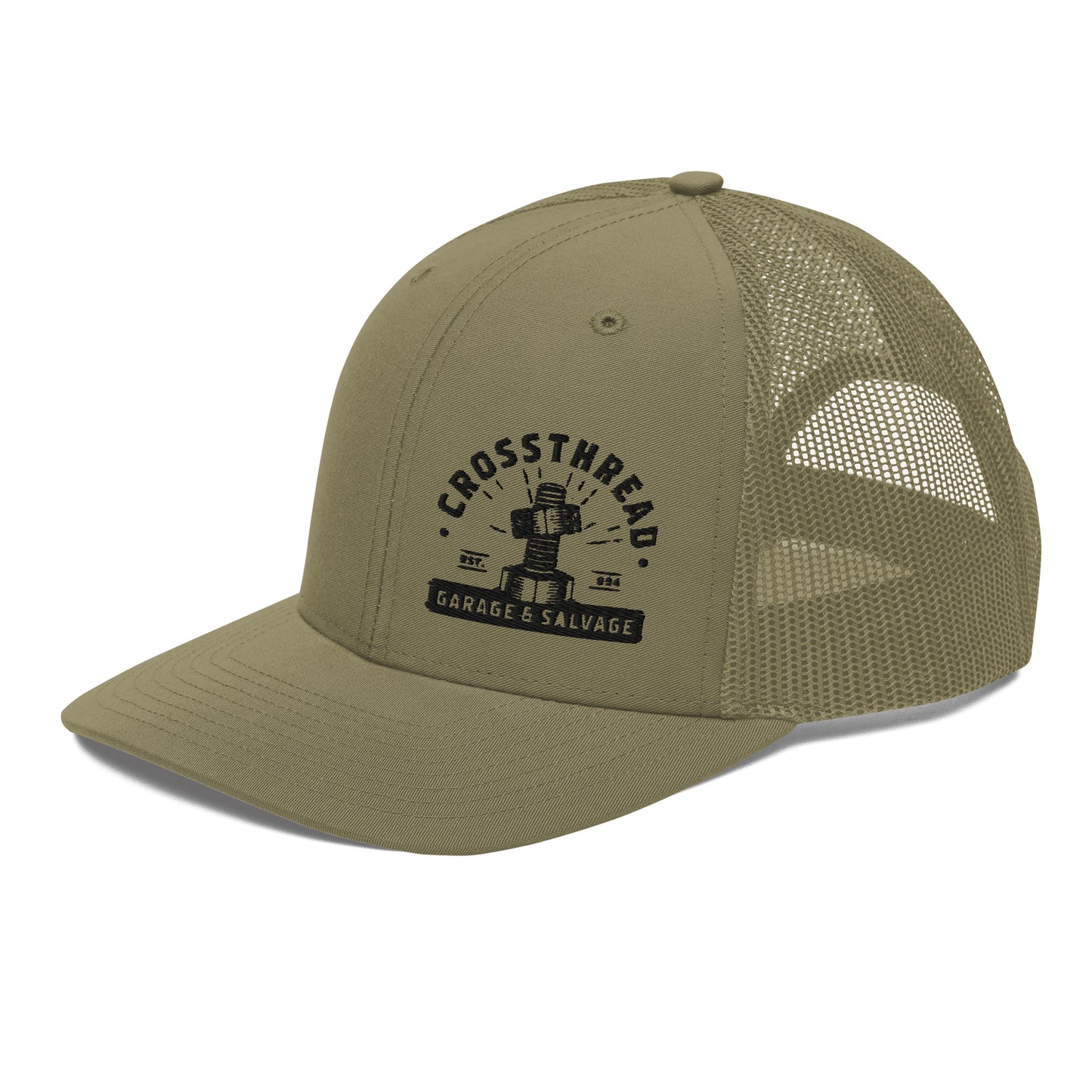 Richardson112 - Black Crossthread Logo Trucker Cap